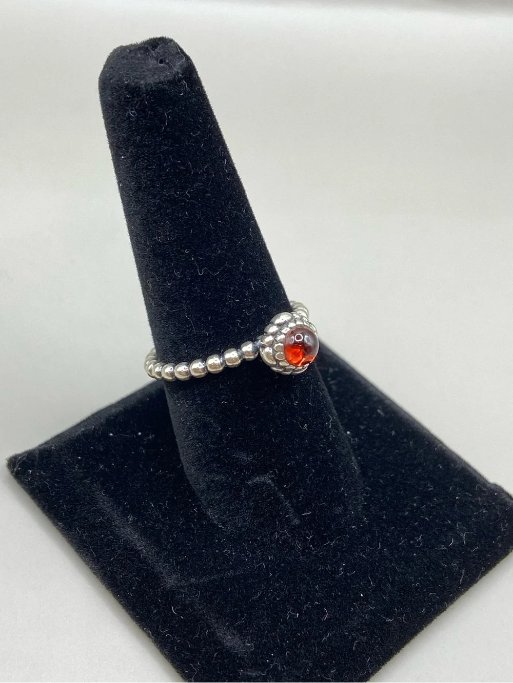 Pandora Garnet Birthday Bloom Birthstone Ring